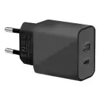 Hyundai HN-TC201ACB Caricabatterie per dispositivi mobili Telefono cellulare, Smartphone, Tablet Nero USB Ricarica rapida Interno