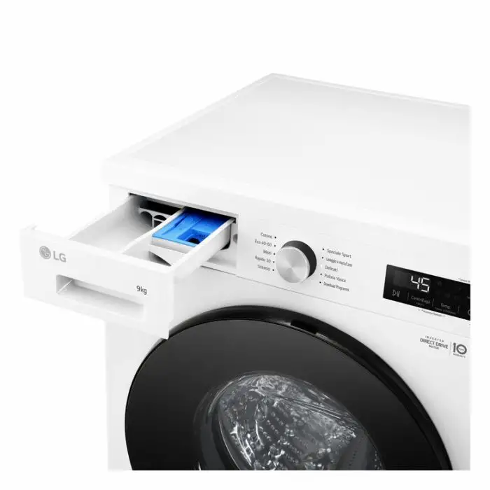 LG F4NX1009NWB Lavatrice smart 9kg, Classe A, 1400 giri, 6 Motion, Allergy Care, Bianca , 156184 , Immagine 10
