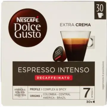 Nescafé Dolce Gusto Caffè Espresso Intenso Decaffeinato 30 Capsule , 144058