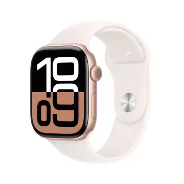 APPLE Watch Series 10 GPS 46mm in alluminio color oro rosa con cinturino Sport rosa fard - S/M , 155574