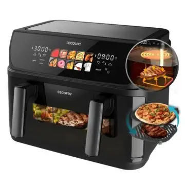 Cecotec Cecofry&grill Duoheat 10000 Friggitrice Ad Aria Doppia Resistenza 10 Litri 2800 W Due Cestelli , 157007