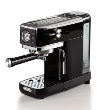 Ariete 1381 Macchina da caffè con manometro, compatibile con caffè in polvere e cialde ESE, 1300 W, Capacità 1,1 L, 15 bar di pressione, Filtro 1 o 2 tazze, Dispositivo Cappuccino, Nero , 143686