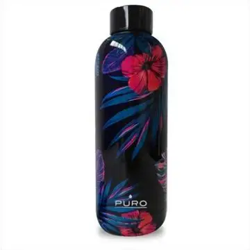 PURO WB500TROPDW1DKBLUE borraccia Bicicletta, Uso quotidiano, Fitness, Sport 500 ml Acciaio inossidabile , 128645