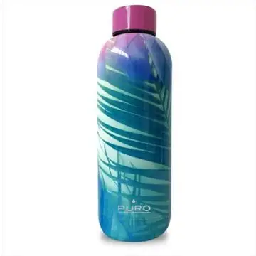 PURO WB500TROPDW2PNK borraccia Bicicletta, Fitness, Sport 500 ml Acciaio inossidabile , 128646
