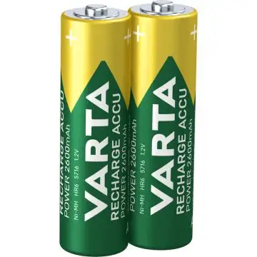 Varta Recharge Accu Power AA 2600 mAh Blister da 2 (Batteria NiMH Accu Precaricata, Mignon, batteria ricaricabile, pronta all'uso) , 123580
