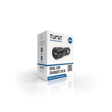 TUNIT TTCAR38 Caricabatterie per dispositivi mobili Telefono cellulare, Smartphone Nero Accendisigari Auto , 148319