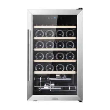 Bolero GrandSommelier 2450  Cantinetta nera e Inox 24 bottiglie sistema di raffreddamento a compressore temperatura regolabile , 155444