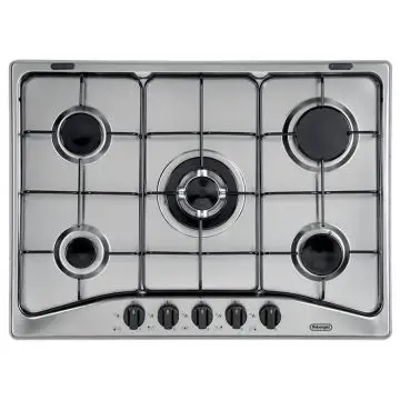 De’Longhi YAF57ASV piano cottura Nero, Argento Da incasso Gas 5 Fornello(i) , 67927