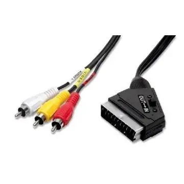 nuovaVideosuono Scart-Composite 1.5m M-M 1,5 m SCART (21-pin) 3 x RCA Nero , 21831