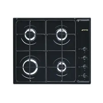 Smeg S64SN piano cottura Nero Da incasso Gas 4 Fornello(i) , 86604