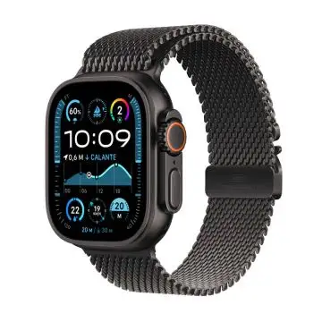 Apple Watch Ultra 2 GPS + Cellular 49mm Cassa Titanio Nero con Nero Titanium Milanese Loop - L , 155555