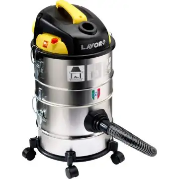 Lavorwash Ashley Kombo Bidone Aspiratutto 28 L Nero, Acciaio inossidabile, Giallo , 94451