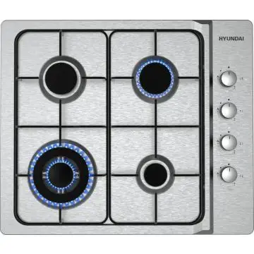 Hyundai GHHN-M604L3 Acciaio inox Da incasso 59 cm Gas 4 Fornello(i) , 151967