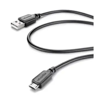 Cellularline USB Data Cable - Micro USB Cavo dati comodo e versatile Nero , 91916