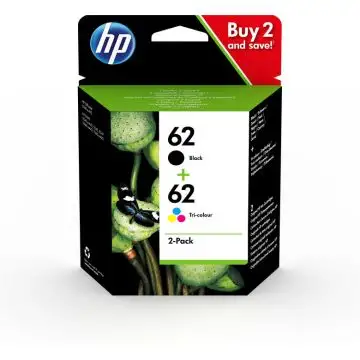 HP Confezione da 2 cartucce originali di inchiostro nero/tricromia 62 , 101845