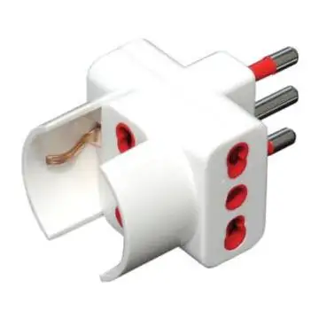 nuovaVideosuono 30/03 adattatore per presa di corrente Tipo L (IT) Tipo L (IT) + Tipo F Rosso, Bianco , 103664