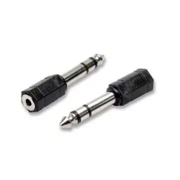 nuovaVideosuono 2/06 adattatore per inversione del genere dei cavi Jack 6.35mm Jack 3.5mm Nero, Cromo , 104045
