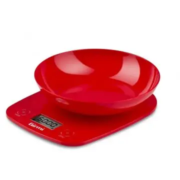 Girmi PS01 Rosso Superficie piana Rotondo Bilancia da cucina elettronica , 108123