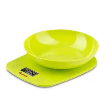 Girmi PS01 Verde Superficie piana Rotondo Bilancia da cucina elettronica , 108124