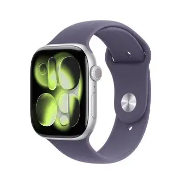 Apple Watch Series 11 GPS + Cellular 46mm Cassa Alluminio Argento con Sport Band Viola Nebbia - M/L , 161624