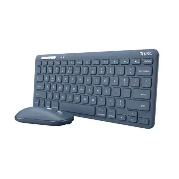 Trust Lyra tastiera Mouse incluso RF senza fili + Bluetooth QWERTY Italiano Blu , 147459