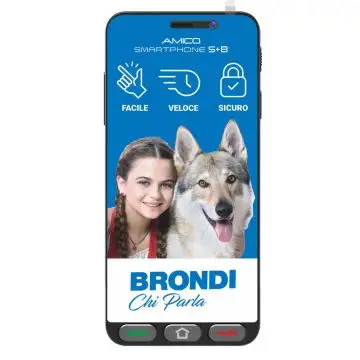 Brondi Amico Smartphone S+B Nero 14,5 cm (5.7") Doppia SIM Android 12 Go edition 4G USB tipo-C 2 GB 16 GB 2800 mAh , 154650