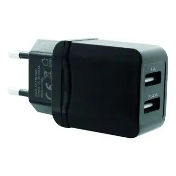 Hyundai HN-TC24AB Caricabatterie per dispositivi mobili Telefono cellulare, Smartphone, Tablet Nero USB Ricarica rapida Interno , 160507