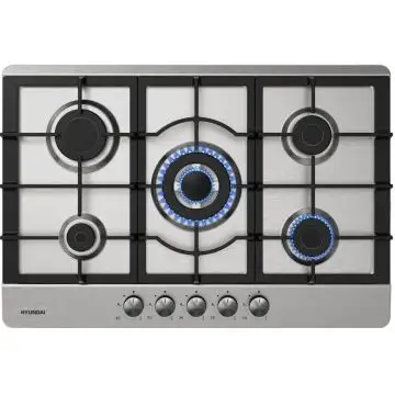 Hyundai GHHN-M755F3G Acciaio inox Da incasso 75 cm Gas 5 Fornello(i) , 151982