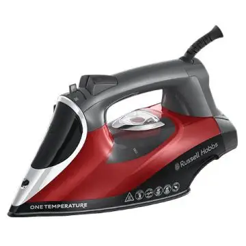 Russell Hobbs 25090-56 ferro da stiro Ferro da stiro a secco e a vapore Ceramica 2600 W Nero, Grigio, Rosso , 153028