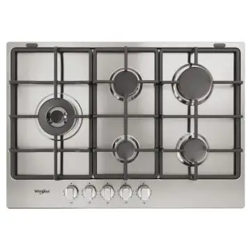 Whirlpool TGML 761 IX R Acciaio inossidabile Da incasso 73 cm Gas 5 Fornello(i) , 147819