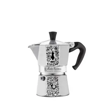 Bialetti Moka Express 90th Anniversary 0,13 L Nero, Argento, Bianco , 150576