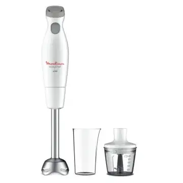 Moulinex DD4521 Easychef, Mixer ad Immersione 2in1, con Bicchiere da 800 ml e Accessorio Tritatutto da 500 ml, 2 Impostazioni di Velocità, Facile da Pulire, Potenza 450 W , 124429
