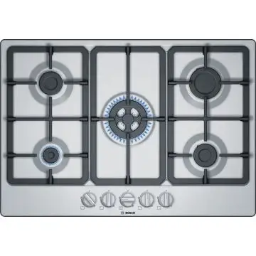 Bosch Serie 4 PGQ7B5B90 piano cottura Stainless steel Da incasso 75 cm Gas 5 Fornello(i) , 151053