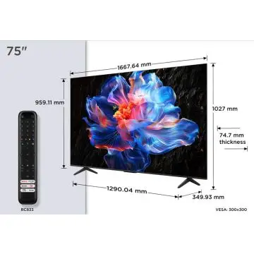 TCL P69K Serie Smart TV 4K Ultra HD 75" 75P69K, Dolby Audio, HDR10+, Google TV , 158714