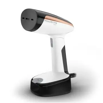 Rowenta DR3030 Access Steam Pocket Stiratore Verticale, Pronto in 15 Sec, Compatto e Leggero, Uccide Batteri, Rimuove Gli Allergeni, 1300 W, Acciaio Inossidabile, Nero/Bianco/Rosa , 130727