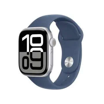 Apple Watch Series 10 GPS + Cellular 42mm Cassa in Alluminio Color Argento con Denim Sport Band - M/L , 155579