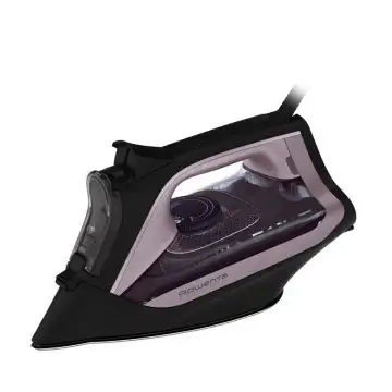 Rowenta DW4345 Express Steam, Ferro da Stiro a Vapore, Piastra in Acciaio Inox con Tecnologia Microsteam, Sistema Anticalcare Integrato, Colpo vapore 200 g/min, Potenza 2600 Watt, Nero e Ros , 131970
