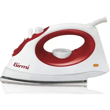 Girmi ST01 Ferro da stiro a secco e a vapore Acciaio inossidabile 1800 W Rosso, Bianco , 84903