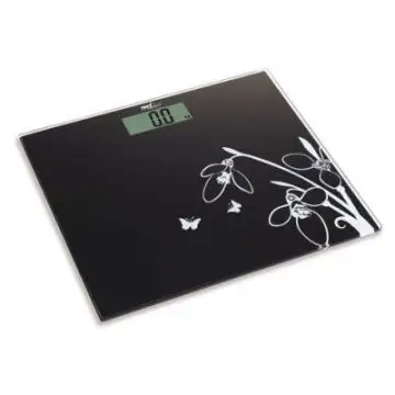 Melchioni Flat N Quadrato Nero, Bianco Bilancia pesapersone elettronica , 80639