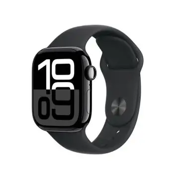 Apple Watch Series 10 GPS 42mm Cassa in Alluminio color Jet Black con Nero Sport Band - S/M , 155558