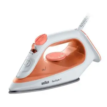 Braun TexStyle 1 SI 1009 Ferro a vapore Piastra antiaderente 1900 W Arancione, Bianco , 142194
