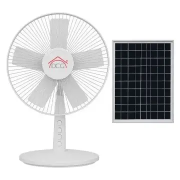 DCG  VE2220S Ventilatore da Tavolo 5 Pale ø 30 cm 3 Velocità con Pannello Solare colore Bianco , 157138