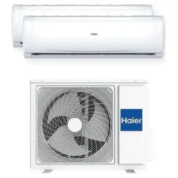 Haier H2U18TAAOUT Condizionatore Fisso Dual Split Inverter 12000 + 12000 Btu/h Pompa di calore Classe A++/A+ 2 Unità Interne e Esterna) , 141189