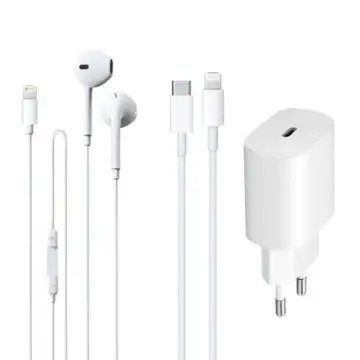 Area Kit 3in1 - Auricolari a capsula, Cavo USB-C Lightning, Wall charger 20w per dispositivi Apple , 140962