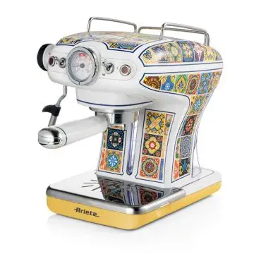 Ariete 1389 Positano Macchina da caffè, 850W, Compatibile con  caffè macinato o con cialde ESE Filtro ½ tazze, Cappuccinatore , 156362