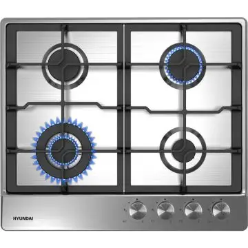 Hyundai GHHN-M604F3G Acciaio inox Da incasso 59 cm Gas 4 Fornello(i) , 151976