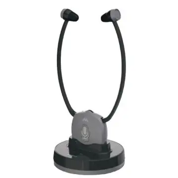 Meliconi 497339 cuffia e auricolare Wireless Stetoscopiche TV Base di ricarica Nero, Grigio , 158716