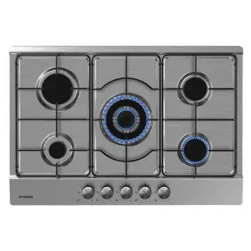 Hyundai GHHN-M755F3 Acciaio inox Da incasso 75 cm Gas 5 Fornello(i) , 151979