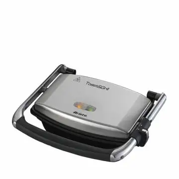 Ariete 1911 Toast & Grill Slim - Piastra elettrica antiaderente per toast e sandwich - piastra rigata - 1000 Watt - Argento , 154586