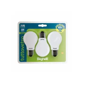 Beghelli Lampadina Led Opale Goccia 8w E27 4000k Multipack 3 Pezzi , 151403